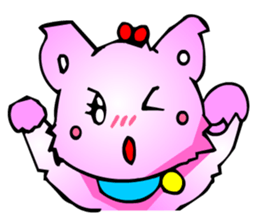 Kawaii Cat Pikaneko (Greeting & Digging) sticker #2029209