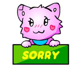 Kawaii Cat Pikaneko (Greeting & Digging) sticker #2029216