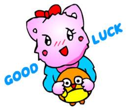 Kawaii Cat Pikaneko (Greeting & Digging) sticker #2029217