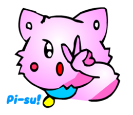 Kawaii Cat Pikaneko (Greeting & Digging) sticker #2029221