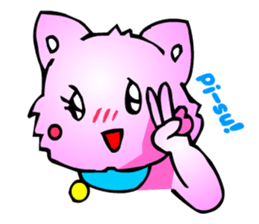 Kawaii Cat Pikaneko (Greeting & Digging) sticker #2029222