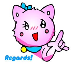 Kawaii Cat Pikaneko (Greeting & Digging) sticker #2029229