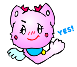 Kawaii Cat Pikaneko (Greeting & Digging) sticker #2029230