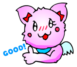 Kawaii Cat Pikaneko (Greeting & Digging) sticker #2029232