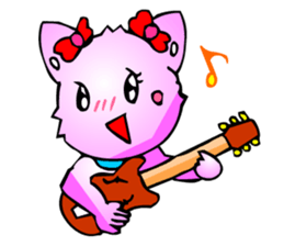 Kawaii Cat Pikaneko (Greeting & Digging) sticker #2029235