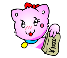 Kawaii Cat Pikaneko (Greeting & Digging) sticker #2029241