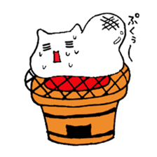 Pretty cat made of rice cakes sticker #2030285