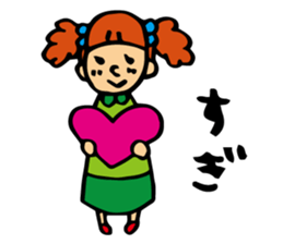 girl pushing sendai sticker #2032441