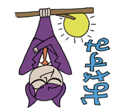 Bat-Uncle upside down Sticker by YOINEKO sticker #2032879