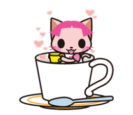 Bobbed hair animals - little cat sticker #2037405