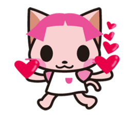 Bobbed hair animals - little cat sticker #2037406