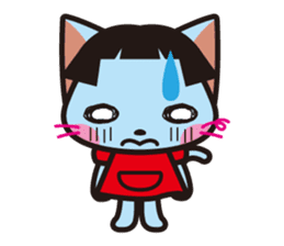 Bobbed hair animals - little cat sticker #2037409