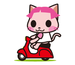 Bobbed hair animals - little cat sticker #2037414