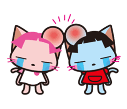 Bobbed hair animals - little cat sticker #2037415