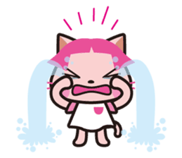 Bobbed hair animals - little cat sticker #2037417