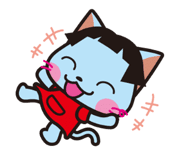 Bobbed hair animals - little cat sticker #2037418