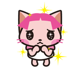 Bobbed hair animals - little cat sticker #2037419