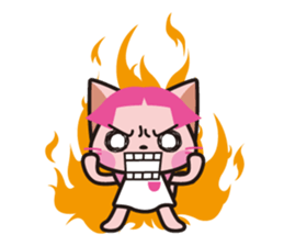 Bobbed hair animals - little cat sticker #2037424