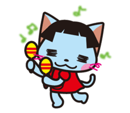 Bobbed hair animals - little cat sticker #2037426