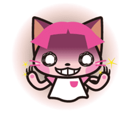 Bobbed hair animals - little cat sticker #2037428