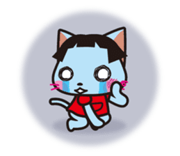 Bobbed hair animals - little cat sticker #2037429