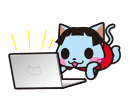 Bobbed hair animals - little cat sticker #2037432