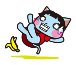 Bobbed hair animals - little cat sticker #2037433