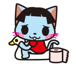 Bobbed hair animals - little cat sticker #2037434