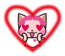 Bobbed hair animals - little cat sticker #2037435