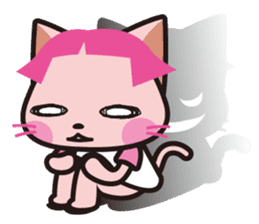 Bobbed hair animals - little cat sticker #2037436