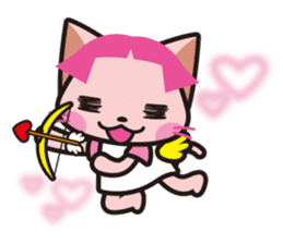 Bobbed hair animals - little cat sticker #2037438