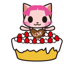 Bobbed hair animals - little cat sticker #2037439