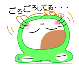 Cat wearing a headdress of frog. sticker #2038291