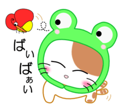 Cat wearing a headdress of frog. sticker #2038306