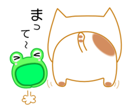 Cat wearing a headdress of frog. sticker #2038307