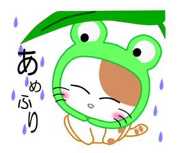 Cat wearing a headdress of frog. sticker #2038315