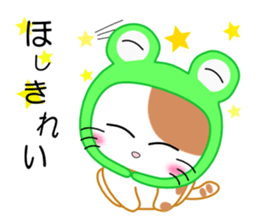 Cat wearing a headdress of frog. sticker #2038316