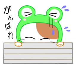 Cat wearing a headdress of frog. sticker #2038318