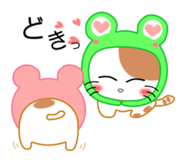 Cat wearing a headdress of frog. sticker #2038319