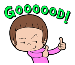 bobbed hair girl sticker #2049979