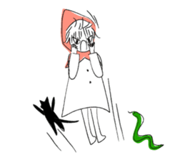 Little Red Riding Hood and Puu sticker #2050743