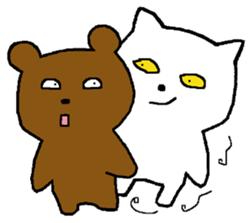 mr.cat and bear sticker #2051572