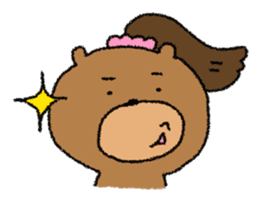 Bear ponytail sticker #2056315