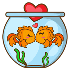 Kin, the cute goldfish in a bowl sticker #2059816
