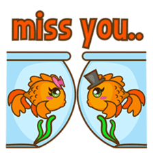 Kin, the cute goldfish in a bowl sticker #2059819