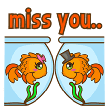 Kin, the cute goldfish in a bowl sticker #2059819