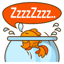 Kin, the cute goldfish in a bowl sticker #2059822
