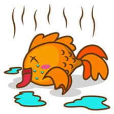 Kin, the cute goldfish in a bowl sticker #2059824