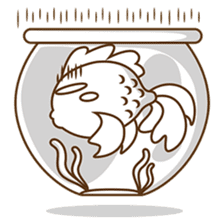 Kin, the cute goldfish in a bowl sticker #2059825