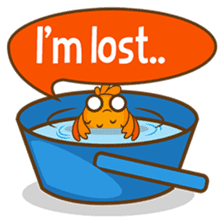 Kin, the cute goldfish in a bowl sticker #2059828